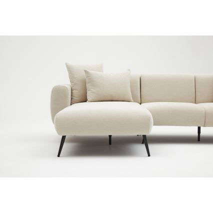Narożna sofa w układzie L PISA, kremowa, lewa
