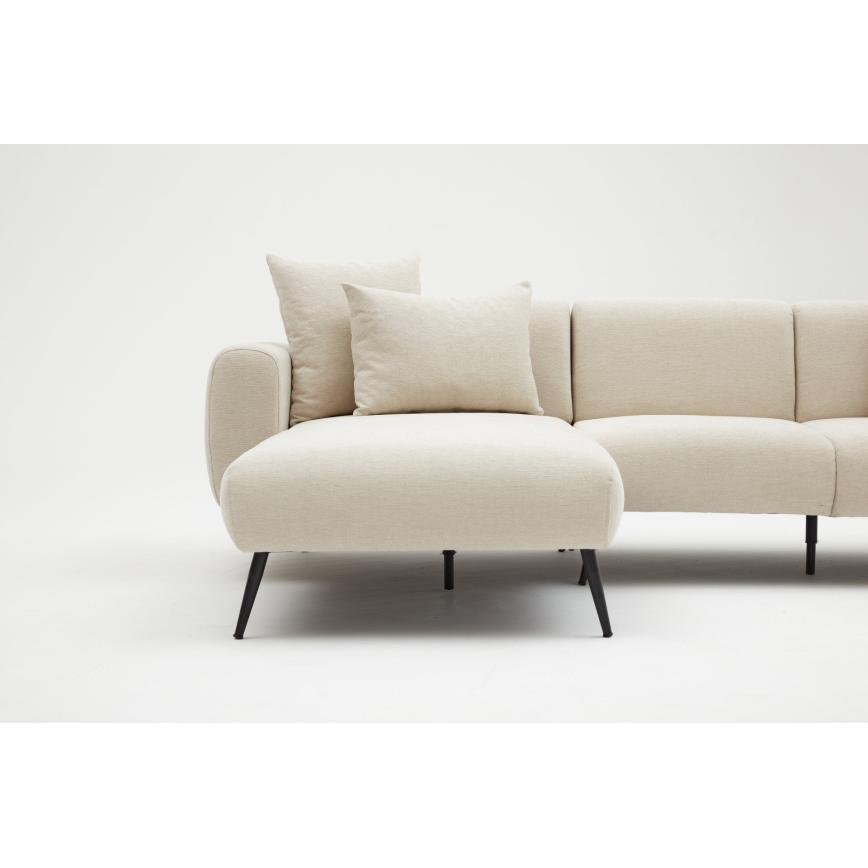 Narożna sofa w układzie L PISA, kremowa, lewa