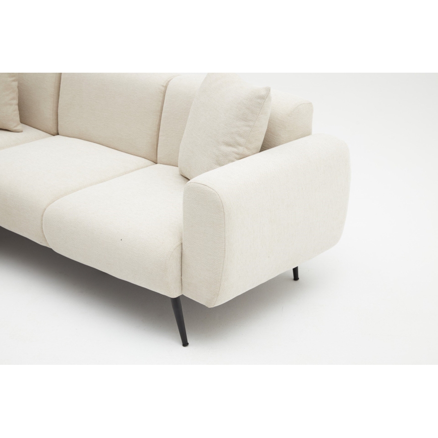 Narożna sofa w układzie L PISA, kremowa, lewa