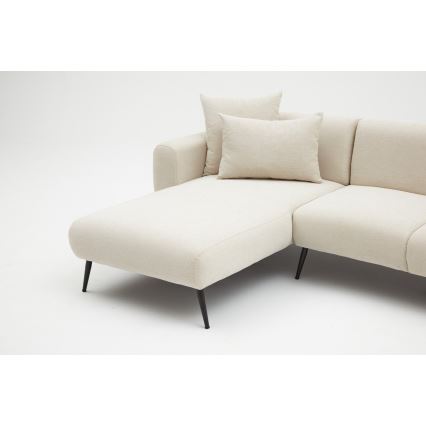 Narożna sofa w układzie L PISA, kremowa, lewa