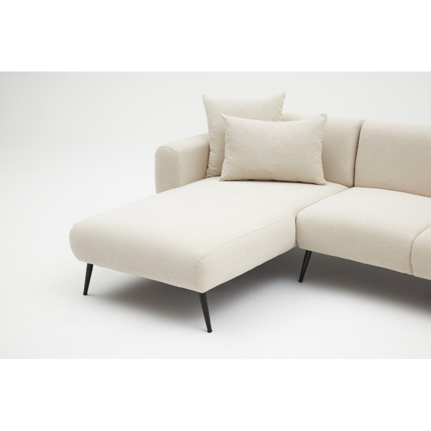 Narożna sofa w układzie L PISA, kremowa, lewa