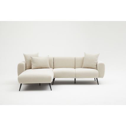 Narożna sofa w układzie L PISA, kremowa, lewa