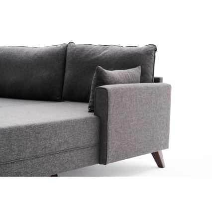Narożna sofa w układzie L RIGA, antracyt, prawostronna