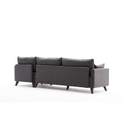 Narożna sofa w układzie L RIGA, antracyt, prawostronna