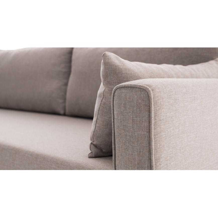 Narożnik KORFU w kształcie litery L, kremowy, lewy