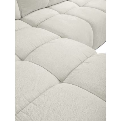 Narożnik rozkładany tapicerowany ALMADA z pojemnikiem w układzie L, lewy, beżowy