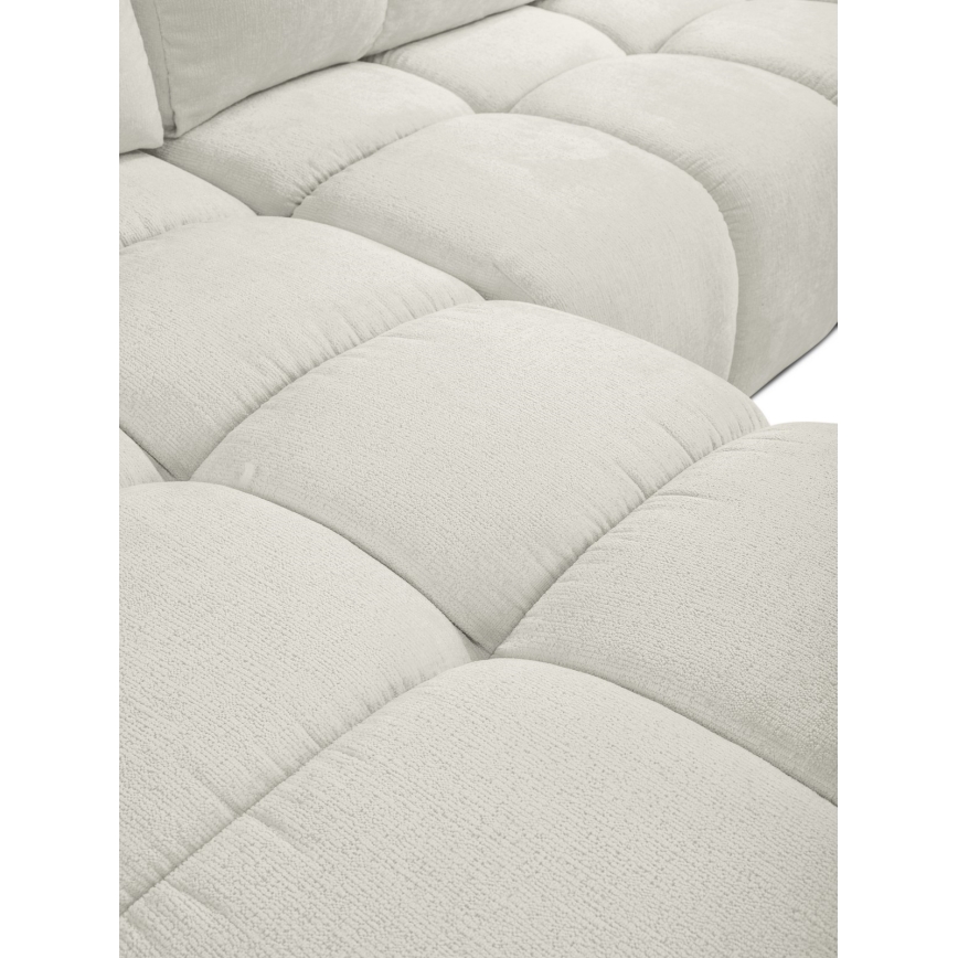 Narożnik rozkładany tapicerowany ALMADA z pojemnikiem w układzie L, lewy, beżowy