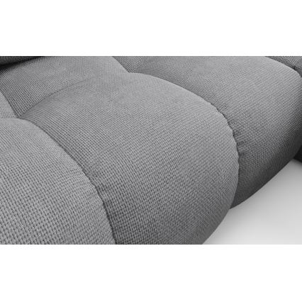 Rozkładany narożnik tapicerowany ALMADA w układzie L, prawy, szary, z pojemnikiem na pościel