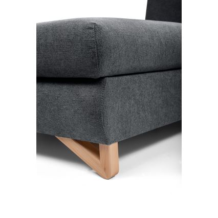 Rozkładana narożna sofa tapicerowana AVESTA w układzie L z pojemnikiem, lewa, antracyt