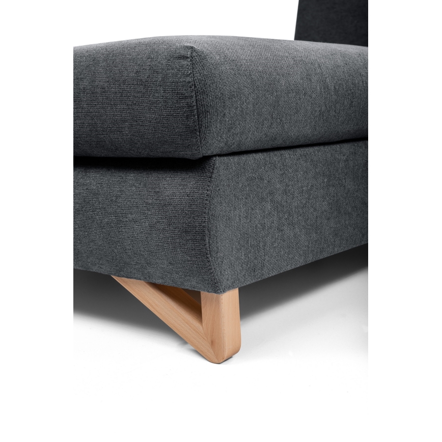 Rozkładana narożna sofa tapicerowana AVESTA w układzie L z pojemnikiem, lewa, antracyt