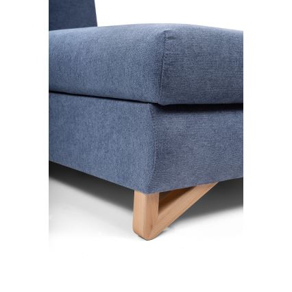 Rozkładany narożnik tapicerowany AVESTA w kształcie L z pojemnikiem, prawostronny, niebieski