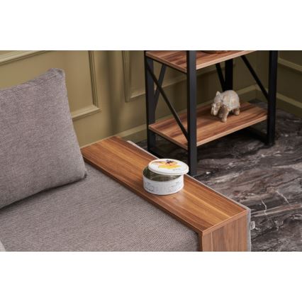 Narożny fotel TULA, lewy, brązowy