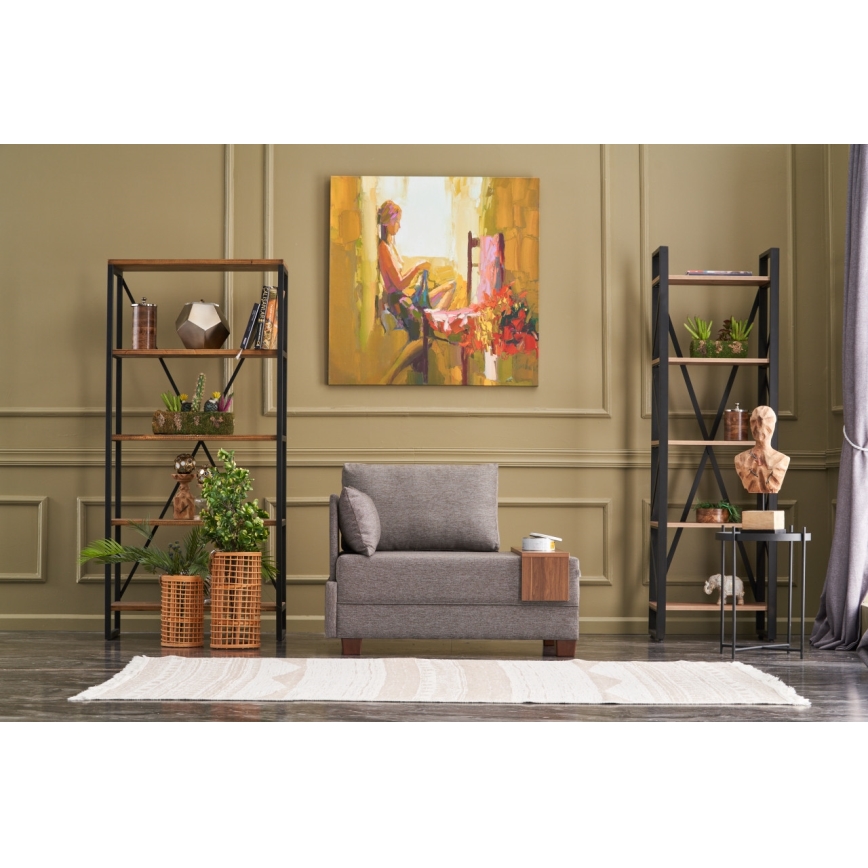 Narożny fotel TULA, lewy, brązowy