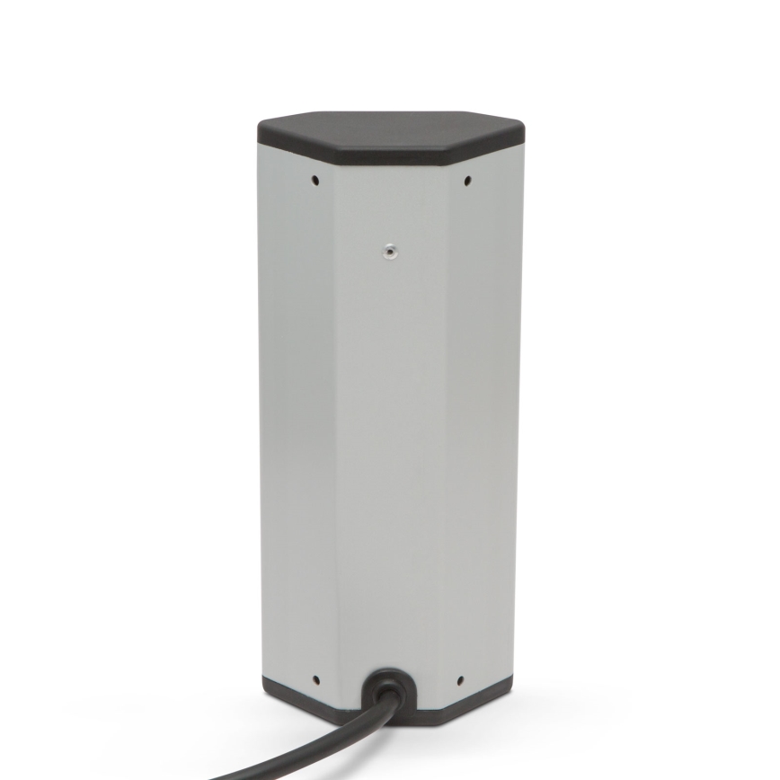 Narożny słupek gniazdkowy 3x230V + 2xUSB-A czarny/srebrny
