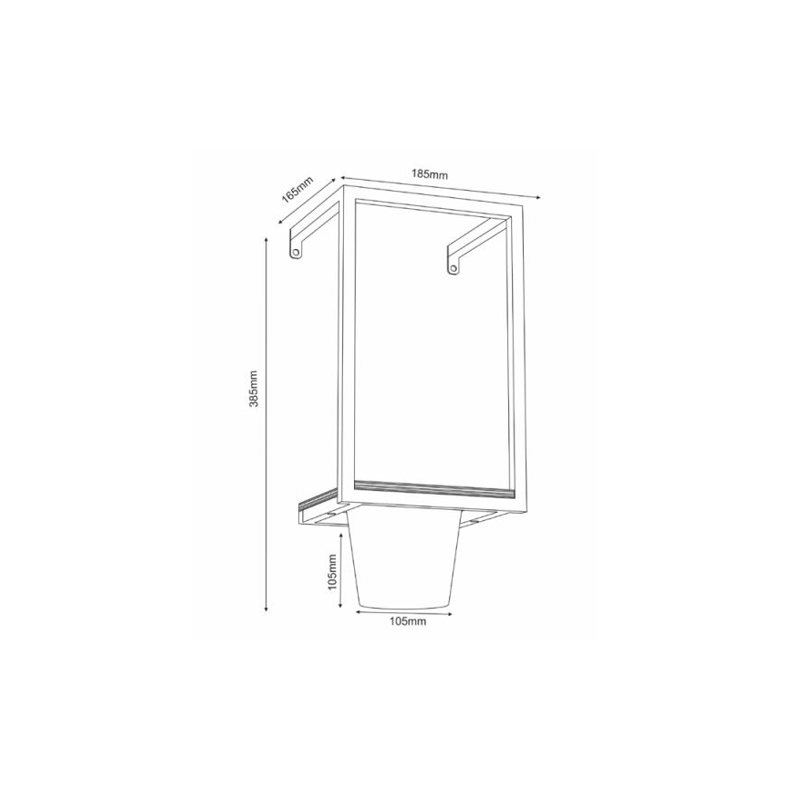 Naścienny kwietnik 38x18 cm czarny