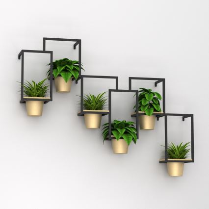 Naścienny kwietnik 46x36cm złoty