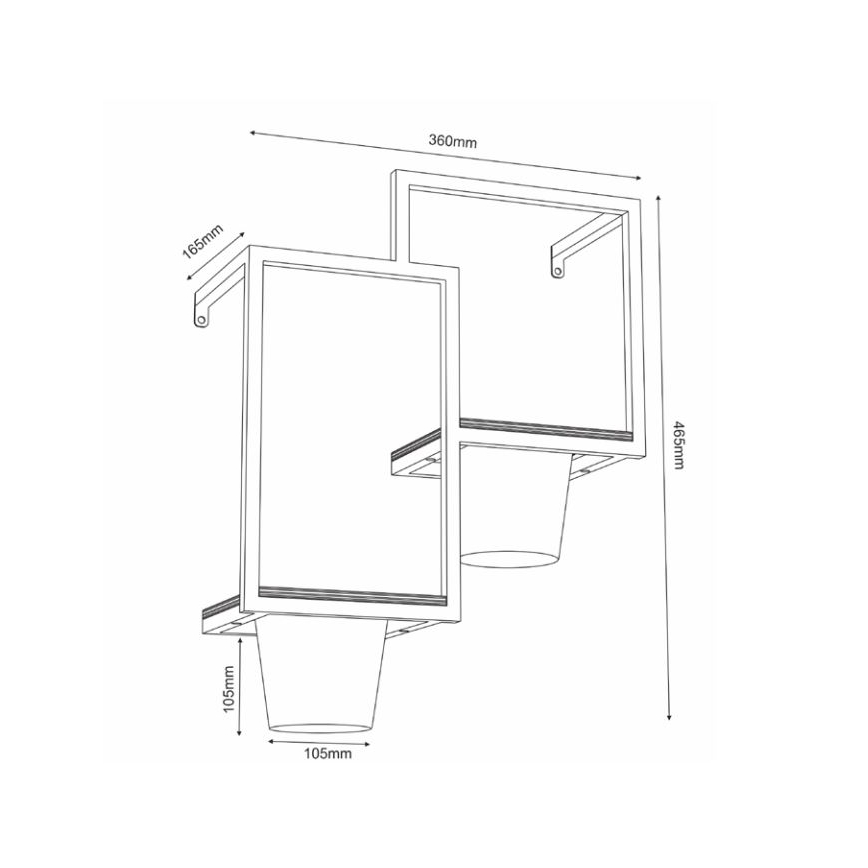 Naścienny kwietnik 46x36cm złoty