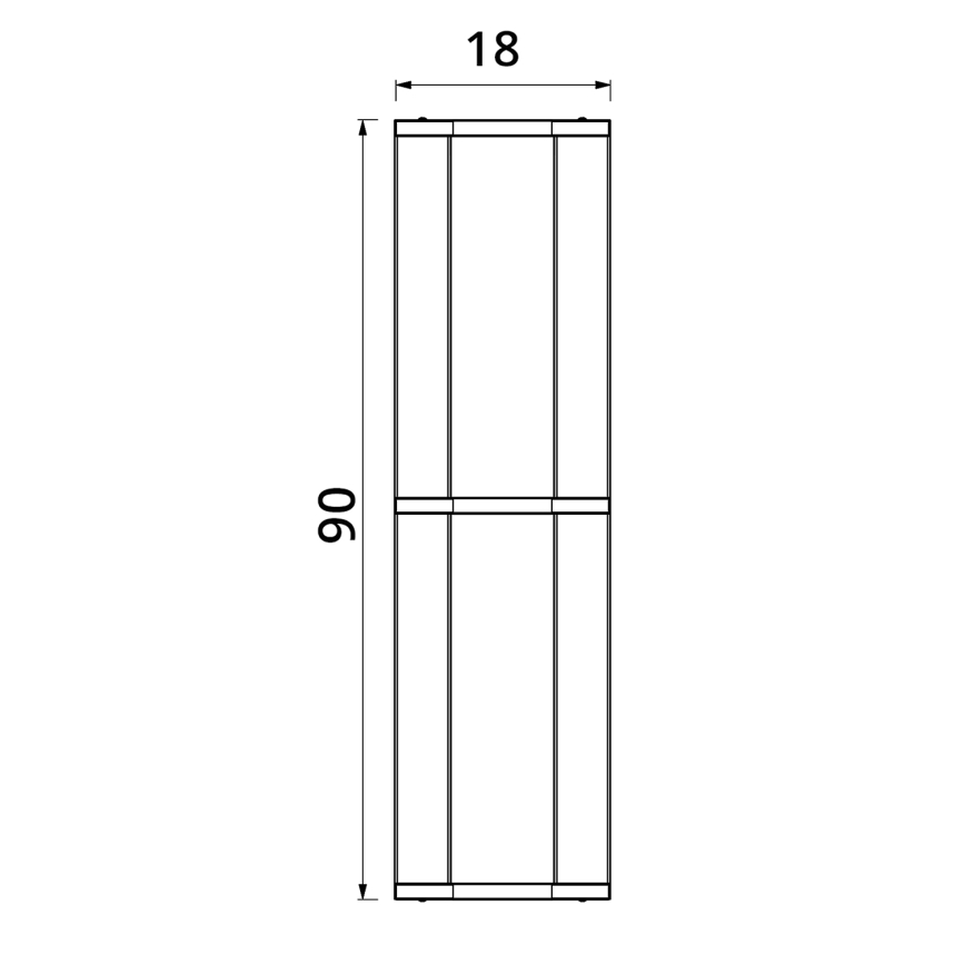Naścienny kwietnik z oświetleniem LED SHELF 90x18 cm czarny/dąb