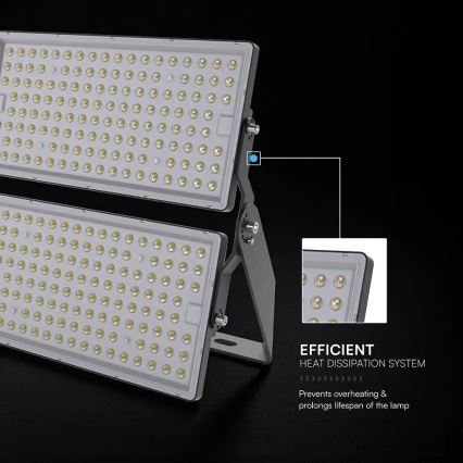 Naświetlacz LED 500W, 230V, 4000K, IP65, szary
