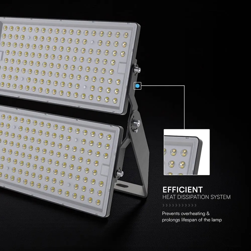 Naświetlacz LED 500W, 230V, 4000K, IP65, szary