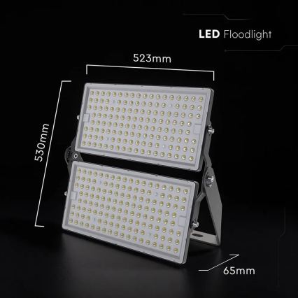 Naświetlacz LED 500W, 230V, 4000K, IP65, szary