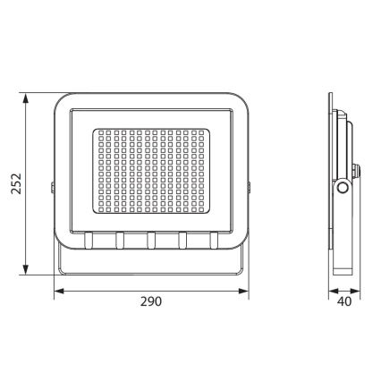 Naświetlacz LED aluminiowy 100W/230V IP65 4000K
