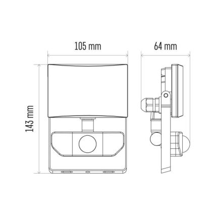 Naświetlacz LED z czujnikiem LED/0,5W/230V IP54