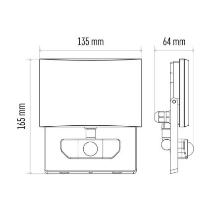 Naświetlacz LED z czujnikiem LED/20W/230V IP54