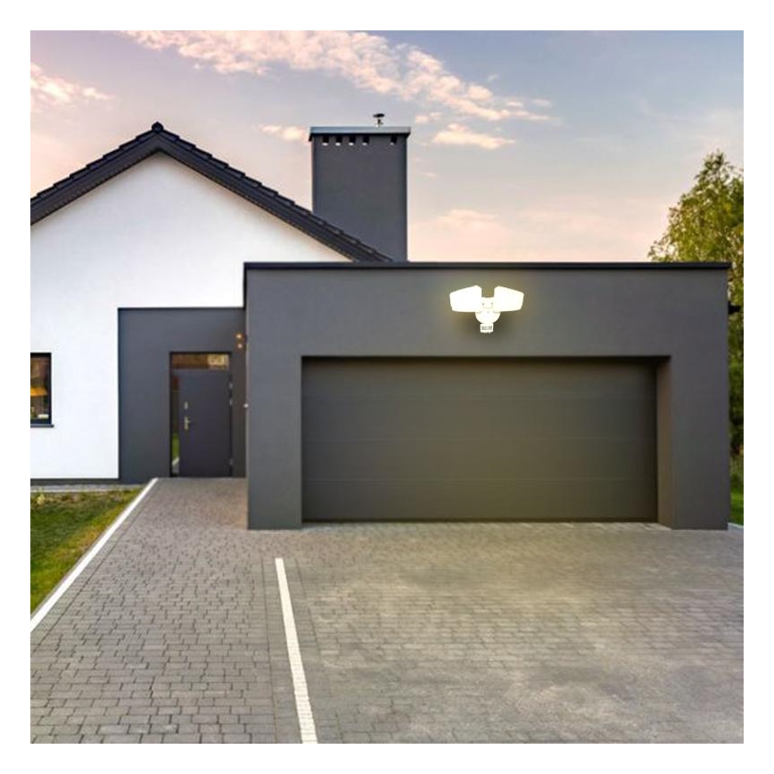 Naświetlacz zewnętrzny LED z czujnikiem LED/24W/230V 3000/4000/6000K IP54 biały