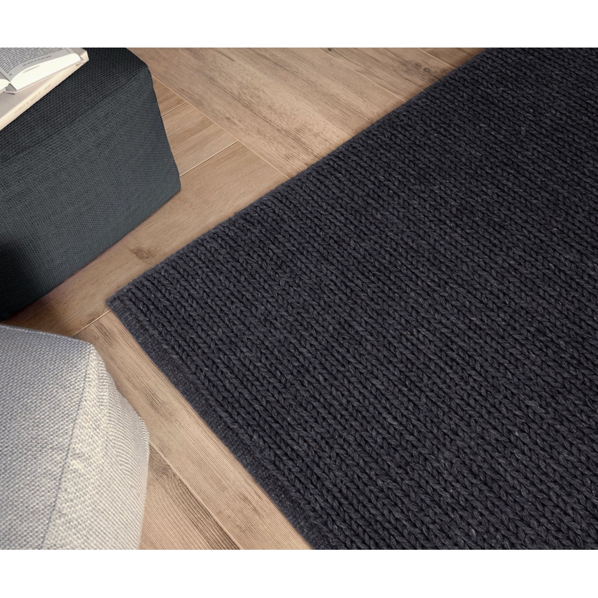Naturalny dywan FIR WOOL 160x230 cm 2600 g/m2 antracyt
