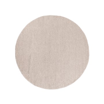 Naturalny okrągły dywan FIR WOOL 160 cm, 2600 g/m2, beżowy