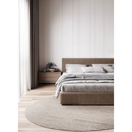 Naturalny okrągły dywan FIR WOOL 160 cm, 2600 g/m2, beżowy