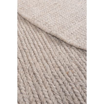 Naturalny okrągły dywan FIR WOOL 160 cm, 2600 g/m2, beżowy