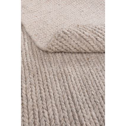 Naturalny okrągły dywan FIR WOOL 160 cm, 2600 g/m2, beżowy
