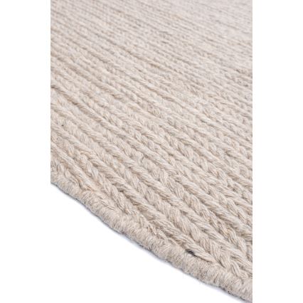 Naturalny okrągły dywan FIR WOOL 160 cm, 2600 g/m2, beżowy