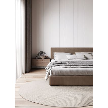 Naturalny okrągły dywan FIR WOOL 160 cm 2600 g/m2 kremowy