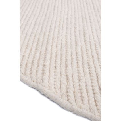 Naturalny okrągły dywan FIR WOOL 160 cm 2600 g/m2 kremowy