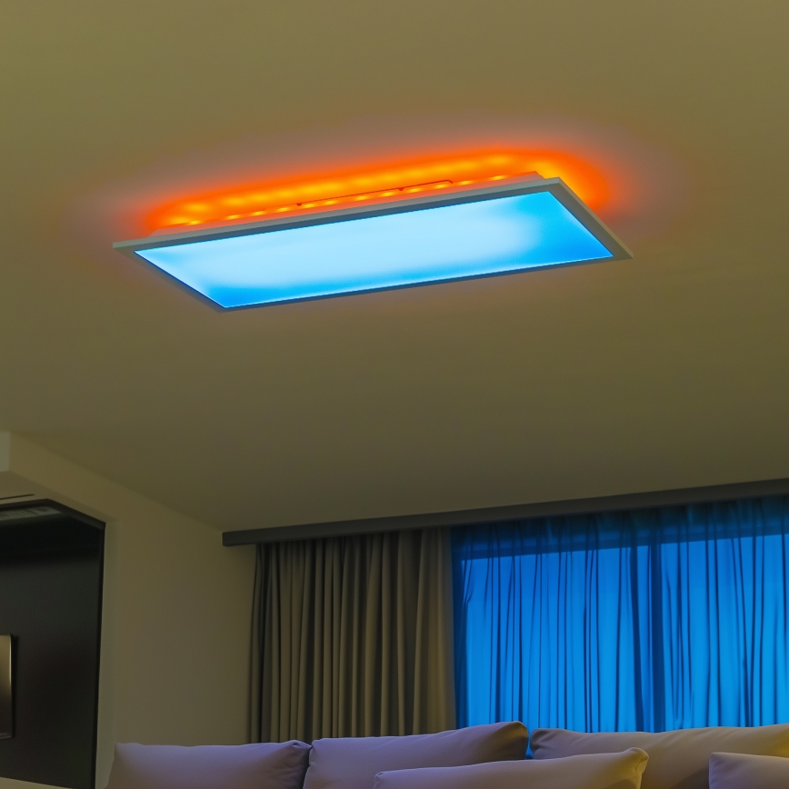 Ściemnialny panel natynkowy LED RGBW/22W/230V 2700-6500K 29,5x59,5 cm + pilot zdalnego sterowania