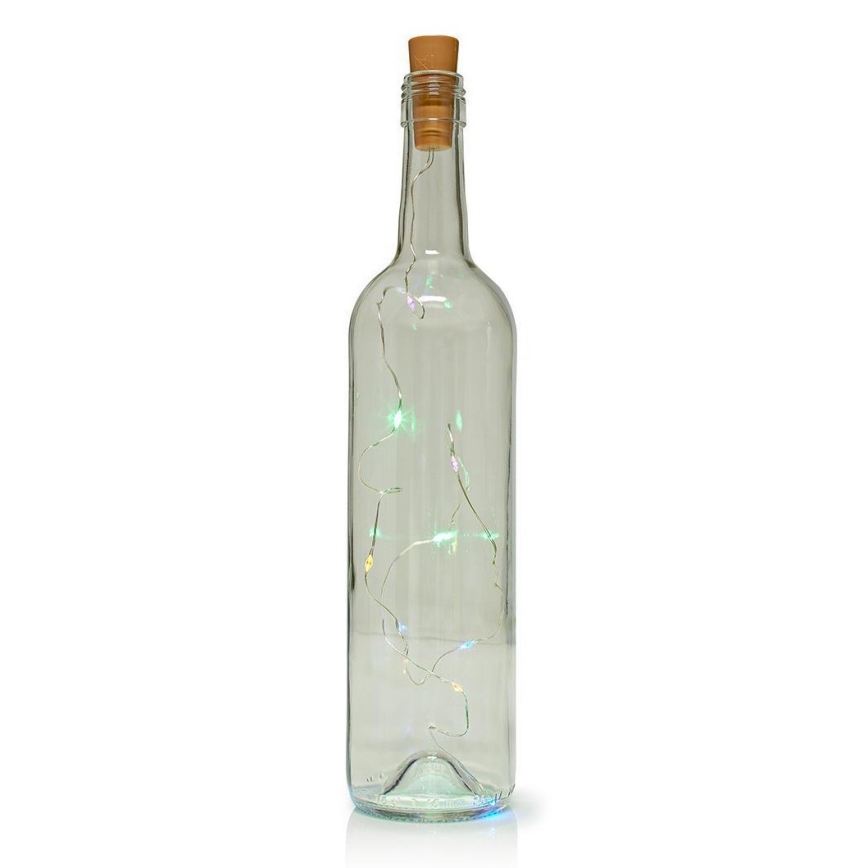 LED Ozdobny łańcuszek z korkiem do butelki 8xLED/3xLR44 IP44