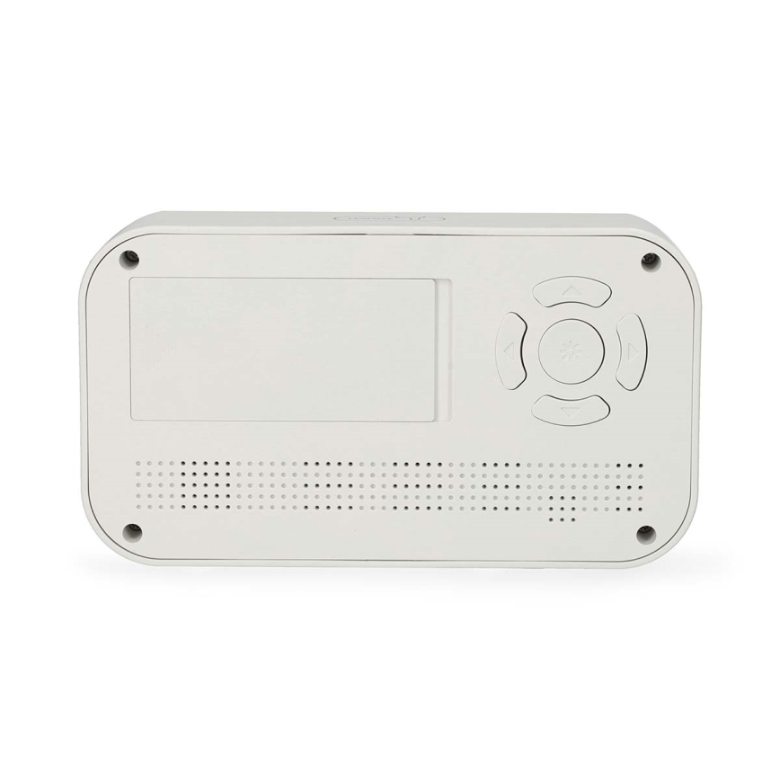 Cyfrowy zegar z budzikiem, termometrem i higrometrem 2xAA biały