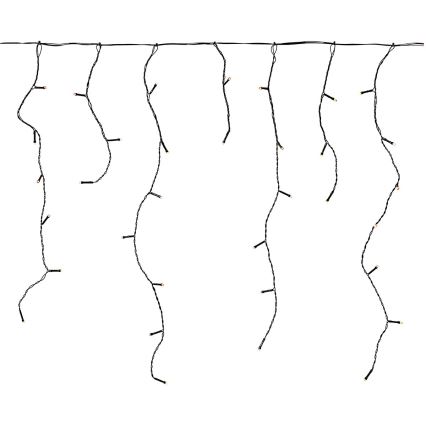 Zewnętrzna kurtyna świetlna LED, 360 diod / 7 trybów, 14 m, IP44, ciepła biała