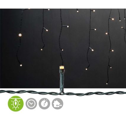 Zewnętrzna świąteczna zasłona LED 360 diod/7 funkcji 14 m IP44 ciepła biel