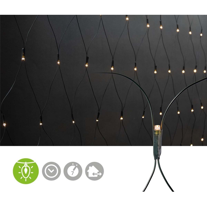 LED Kurtyna bozonarodzeniowa 320xLED/7 funkcji 6m IP44 ciepła biel