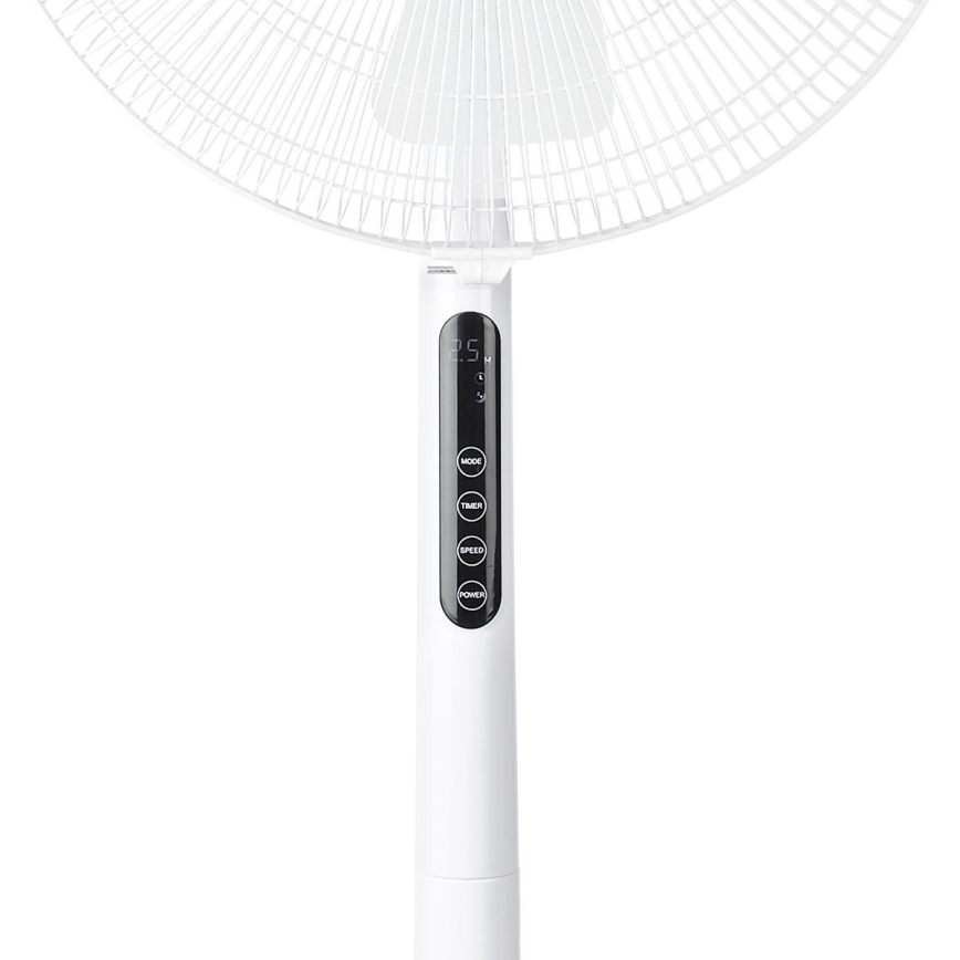 Wentylator podłogowy z wyświetlaczem LED 45W/230V biały