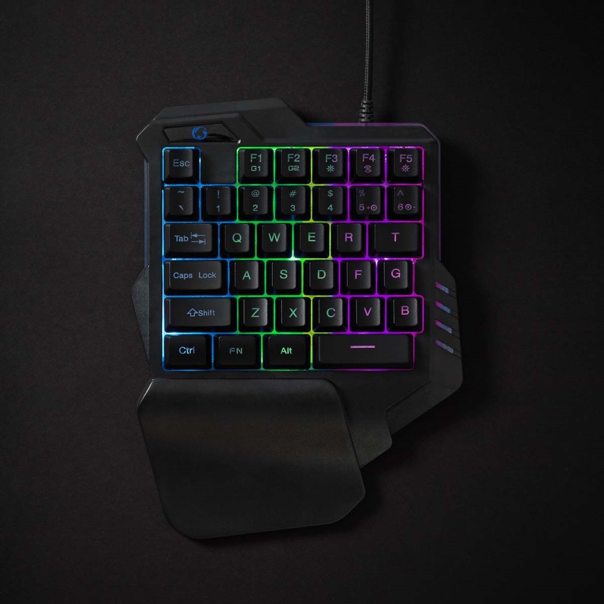 LED RGB Jednoręczna klawiatura do gier 5V