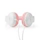 Słuchawki przewodowe różowe / białe