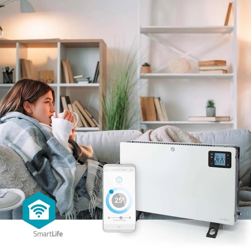 Elektryczny grzejnik/konwektor 750/1250/2000W/230V Wi-Fi Tuya + pilot zdalnego sterowania