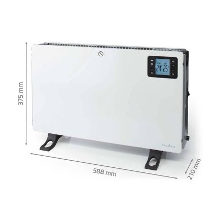 Elektryczny grzejnik/konwektor 750/1250/2000W/230V Wi-Fi Tuya + pilot zdalnego sterowania