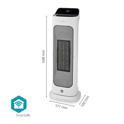 Wentylator z ceramicznym elementem grzejnym Smartlife 1400/2000W/230V Wi-Fi Tuya + zdalne sterowanie