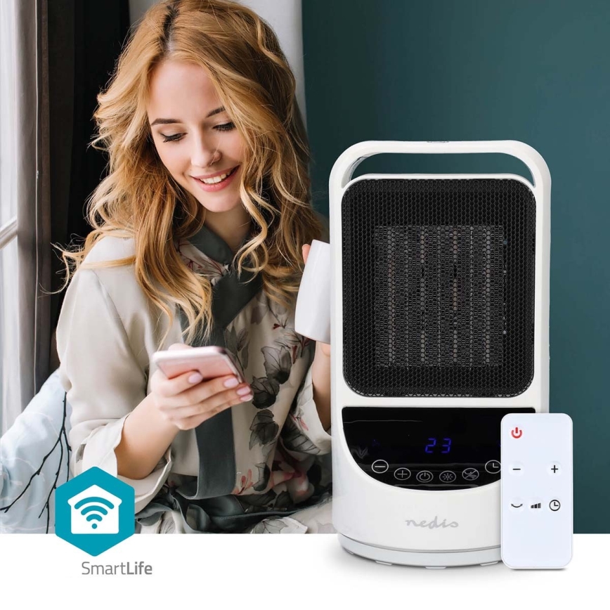 Wentylator z Grzejnik ceramiczny Smartlife 1000/1500W/230V Wi-Fi Tuya + pilot zdalnego sterowania